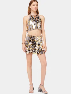 Short sparkle discs rhombic skirt | Rabanne Discount
