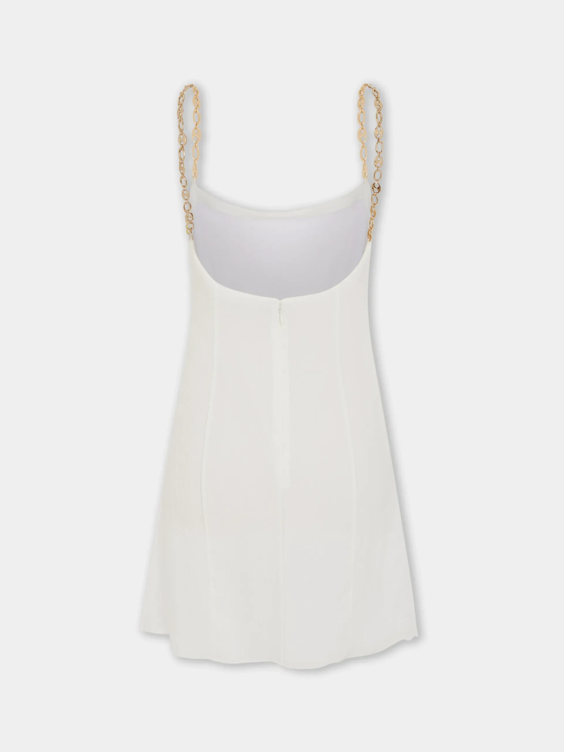 Short white pleated chiffon dress | Rabanne Online