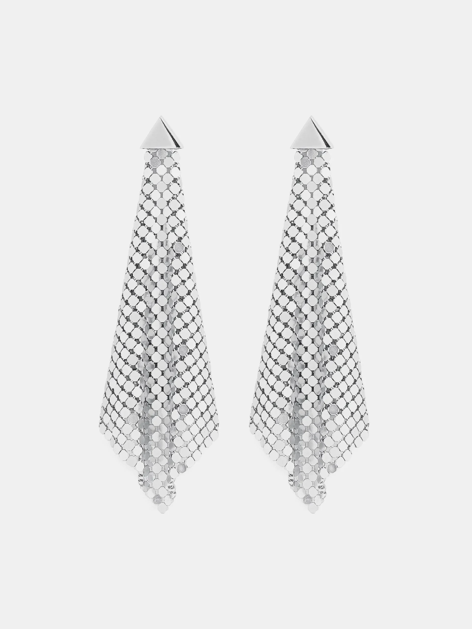 Silver chainmail earrings | Rabanne Online