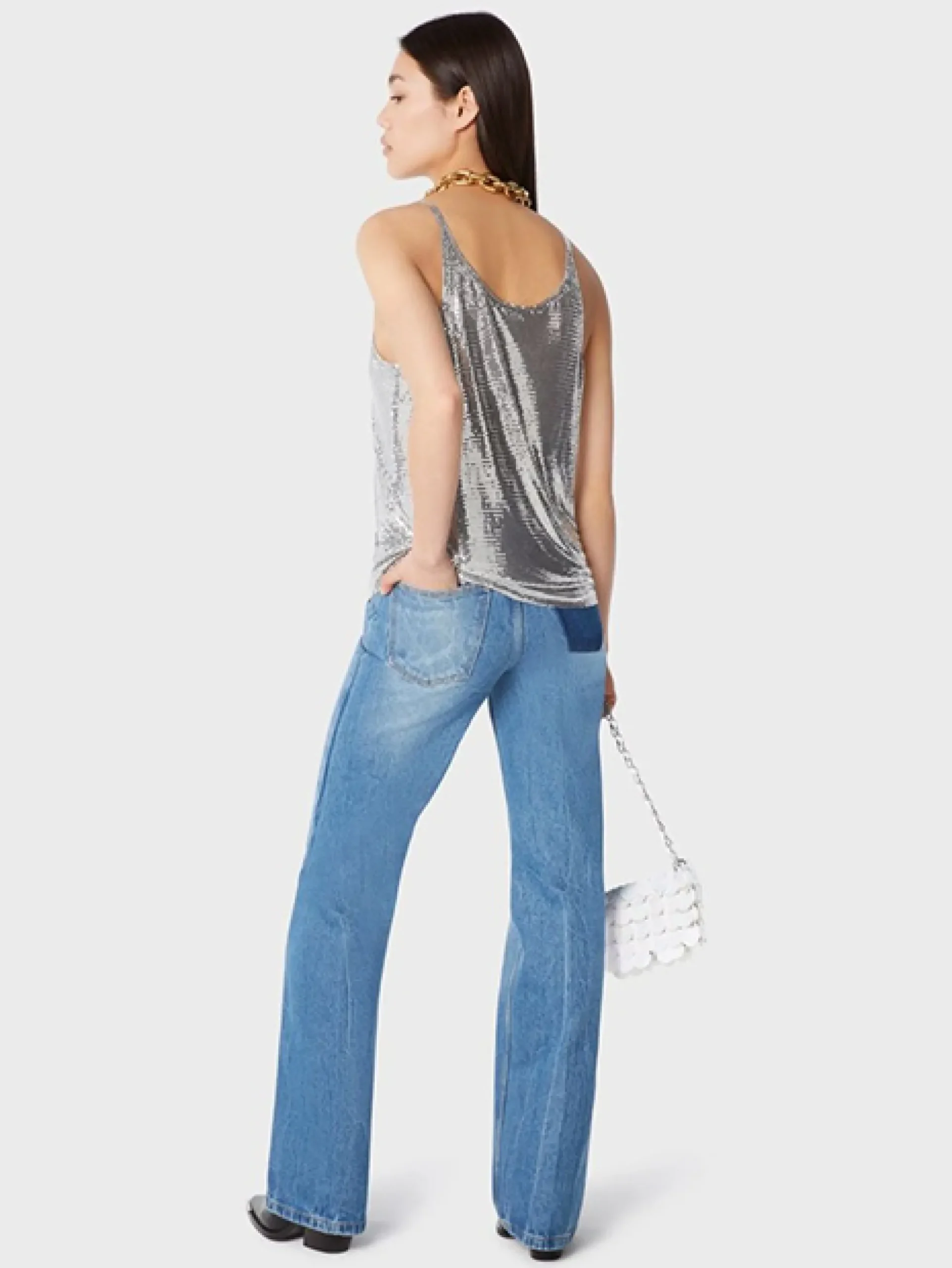 Silver chainmail top | Rabanne New