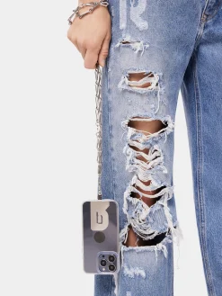 Silver crossbody phone chain | Rabanne Sale