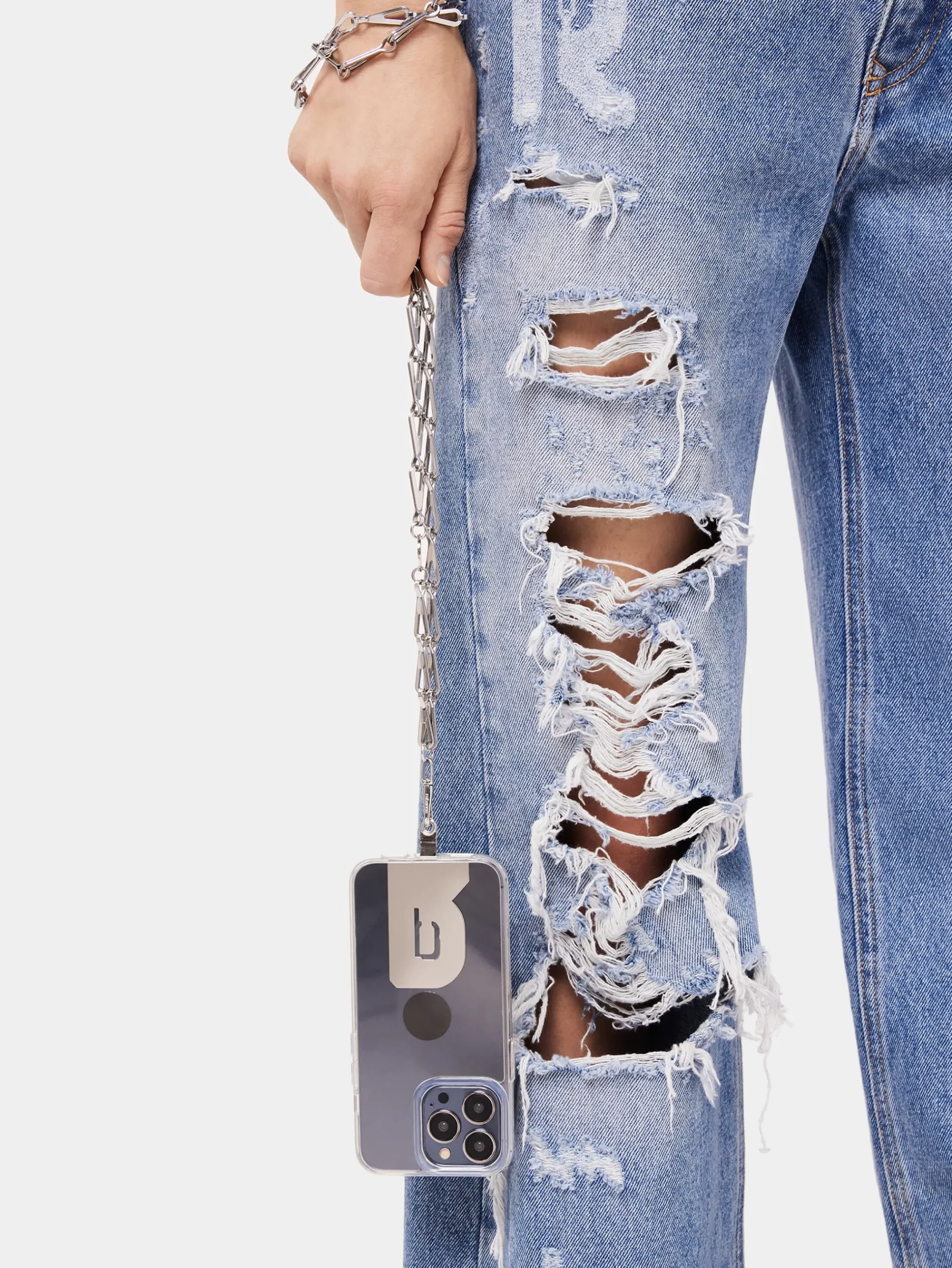 Silver crossbody phone chain | Rabanne Sale