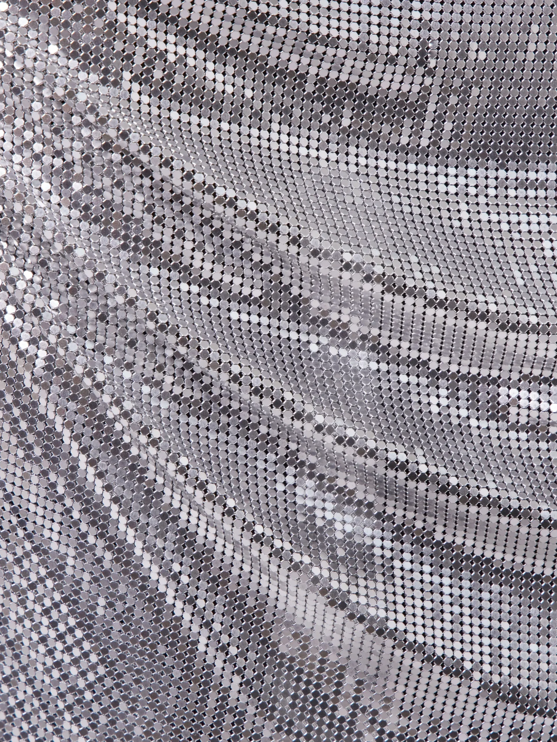 Silver drapé pression dress in chainmail | Rabanne Outlet