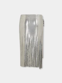 silver draped skirt in chainmail | Rabanne Store