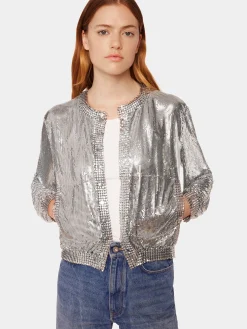 Silver knit bomber jacket | Rabanne Flash Sale