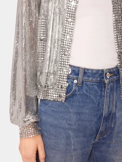 Silver knit bomber jacket | Rabanne Flash Sale