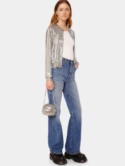Silver knit bomber jacket | Rabanne Flash Sale