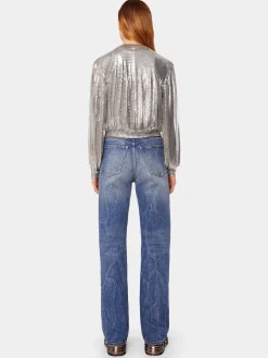 Silver knit bomber jacket | Rabanne Flash Sale