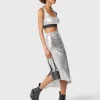 Silver mid-length drapé pression slit skirt | Rabanne Clearance