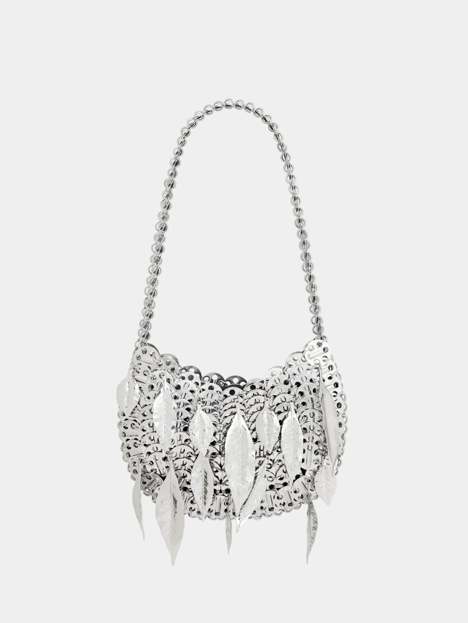 1969 SILVER MOON BAG METALLIC LEAVES | Rabanne Online