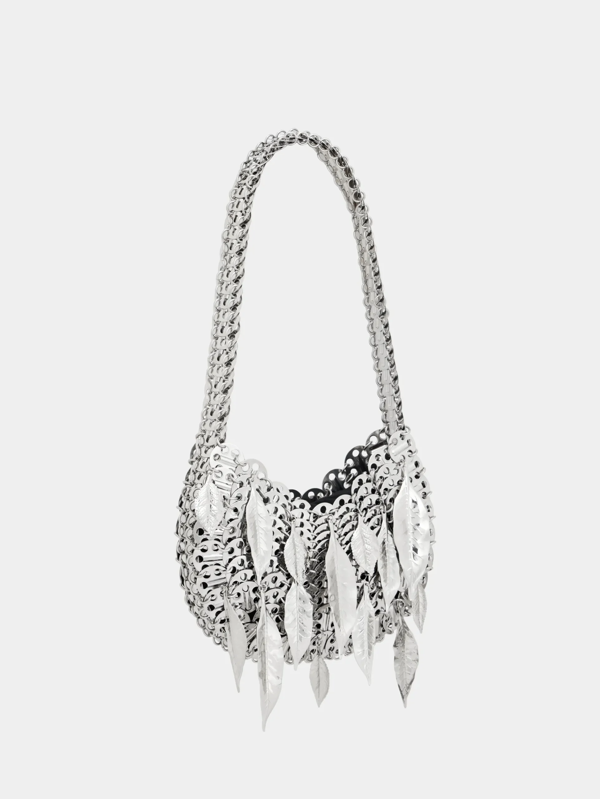 1969 SILVER MOON BAG METALLIC LEAVES | Rabanne Online