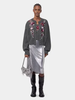 1969 SILVER MOON BAG METALLIC LEAVES | Rabanne Online