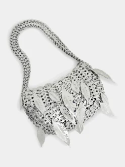 1969 SILVER MOON BAG METALLIC LEAVES | Rabanne Online