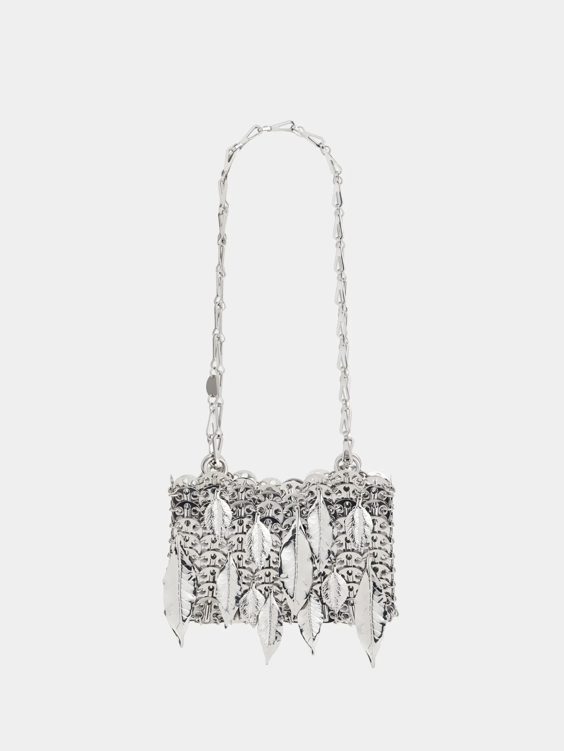 1969 SILVER NANO BAG METALLIC LEAVES | Rabanne Store