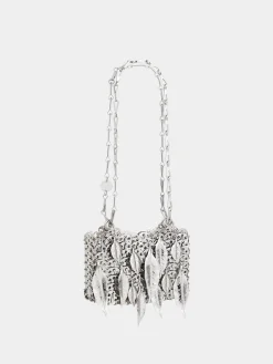 1969 SILVER NANO BAG METALLIC LEAVES | Rabanne Store