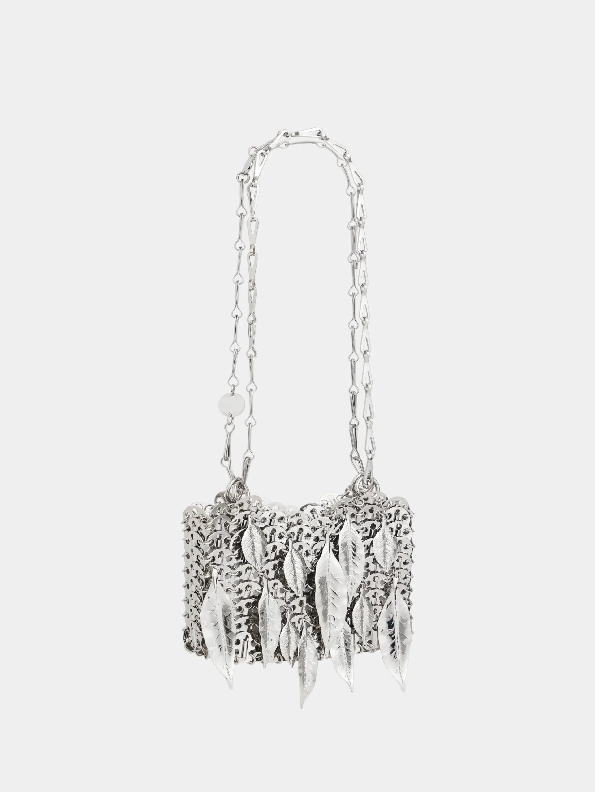 1969 SILVER NANO BAG METALLIC LEAVES | Rabanne Store