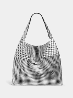 Silver Pixel metallic tote bag | Rabanne Clearance
