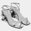 Silver sandals with sparkle discs heels | Rabanne Clearance