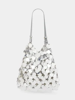 silver sparkle discs Large bag | Rabanne New
