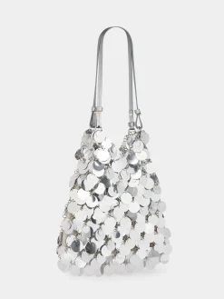 silver sparkle discs Large bag | Rabanne New