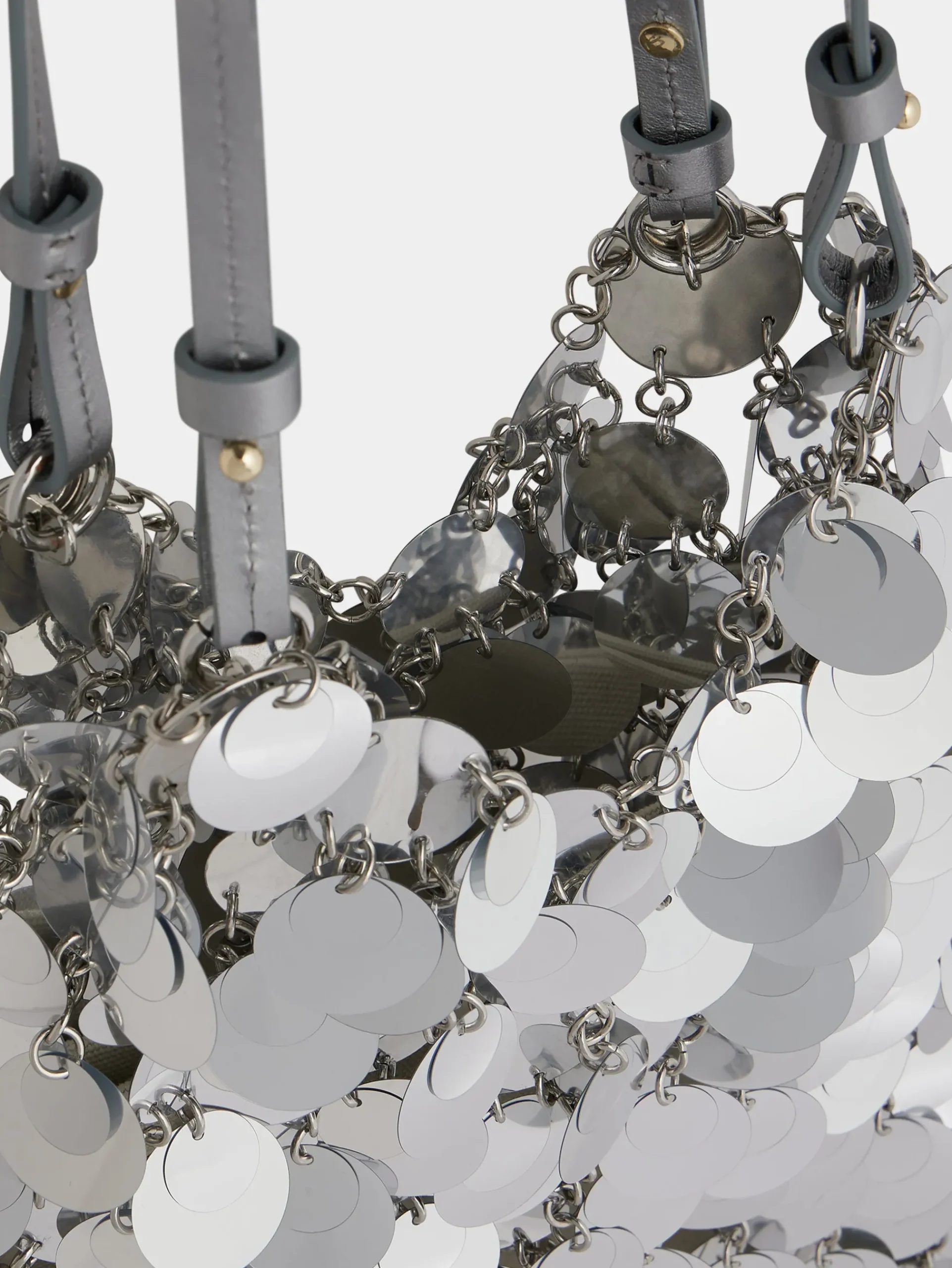 silver sparkle discs Large bag | Rabanne New