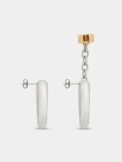 SILVER XL LINK EARRINGS | Rabanne Best Sale