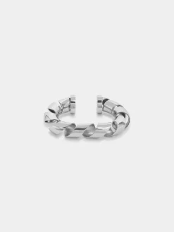 Silver XL link twist cuff | Rabanne Flash Sale