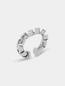 Silver XL link twist cuff | Rabanne Flash Sale