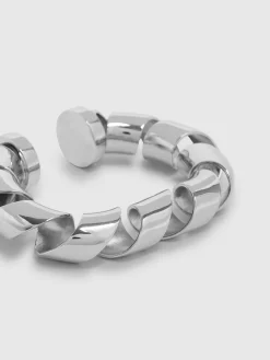 Silver XL link twist cuff | Rabanne Flash Sale