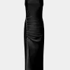 Sleeveless black drappé pression dress | Rabanne New