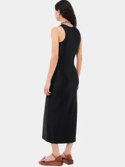 Sleeveless black drappé pression dress | Rabanne New