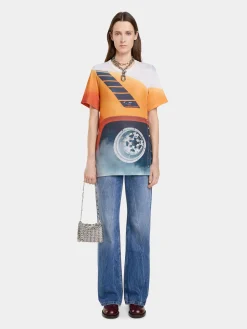 SLEEVELESS TOP "FAST CARS" IN JERSEY | Rabanne Discount