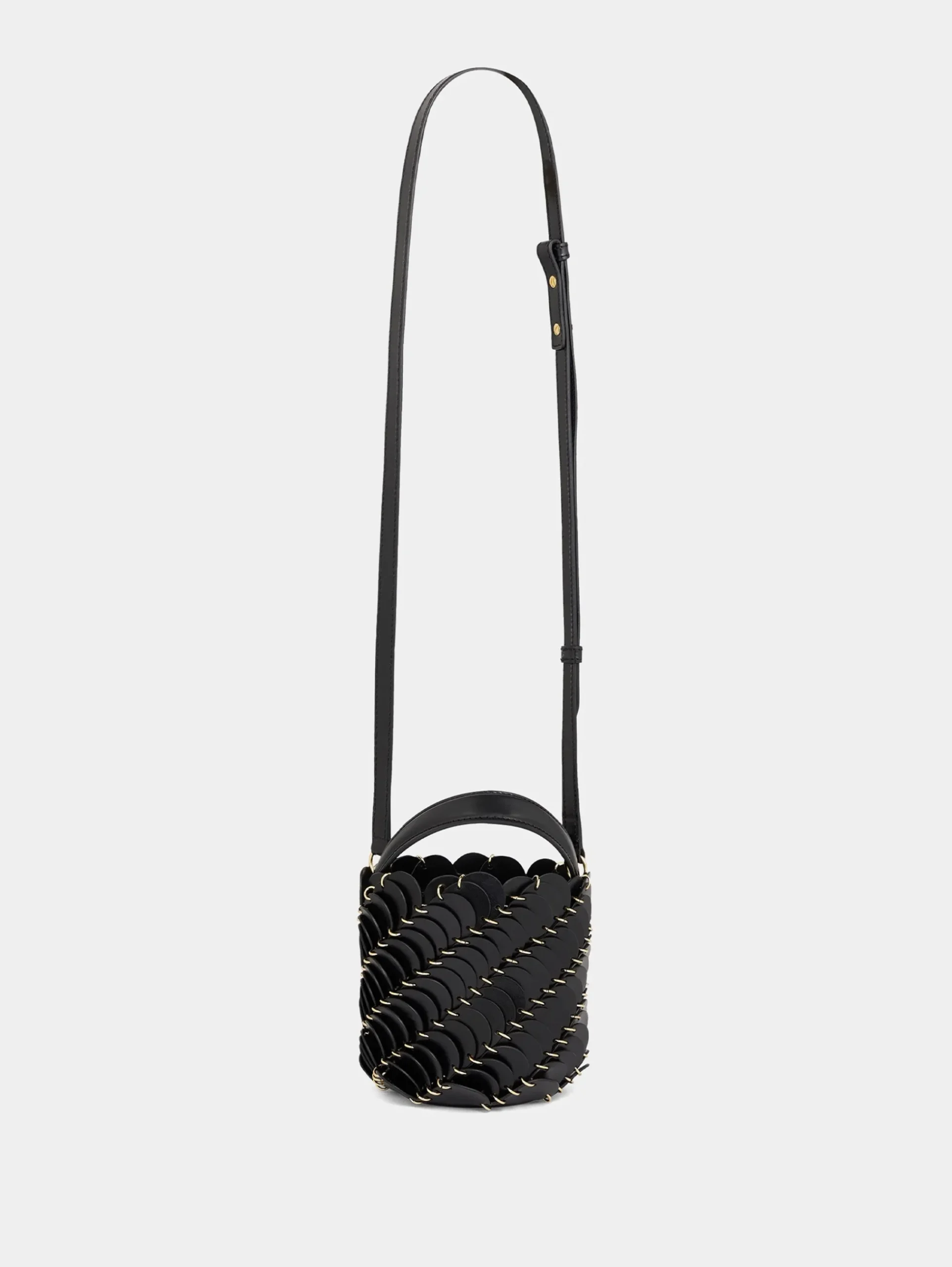Small Black bucket Paco bag in leather | Rabanne New
