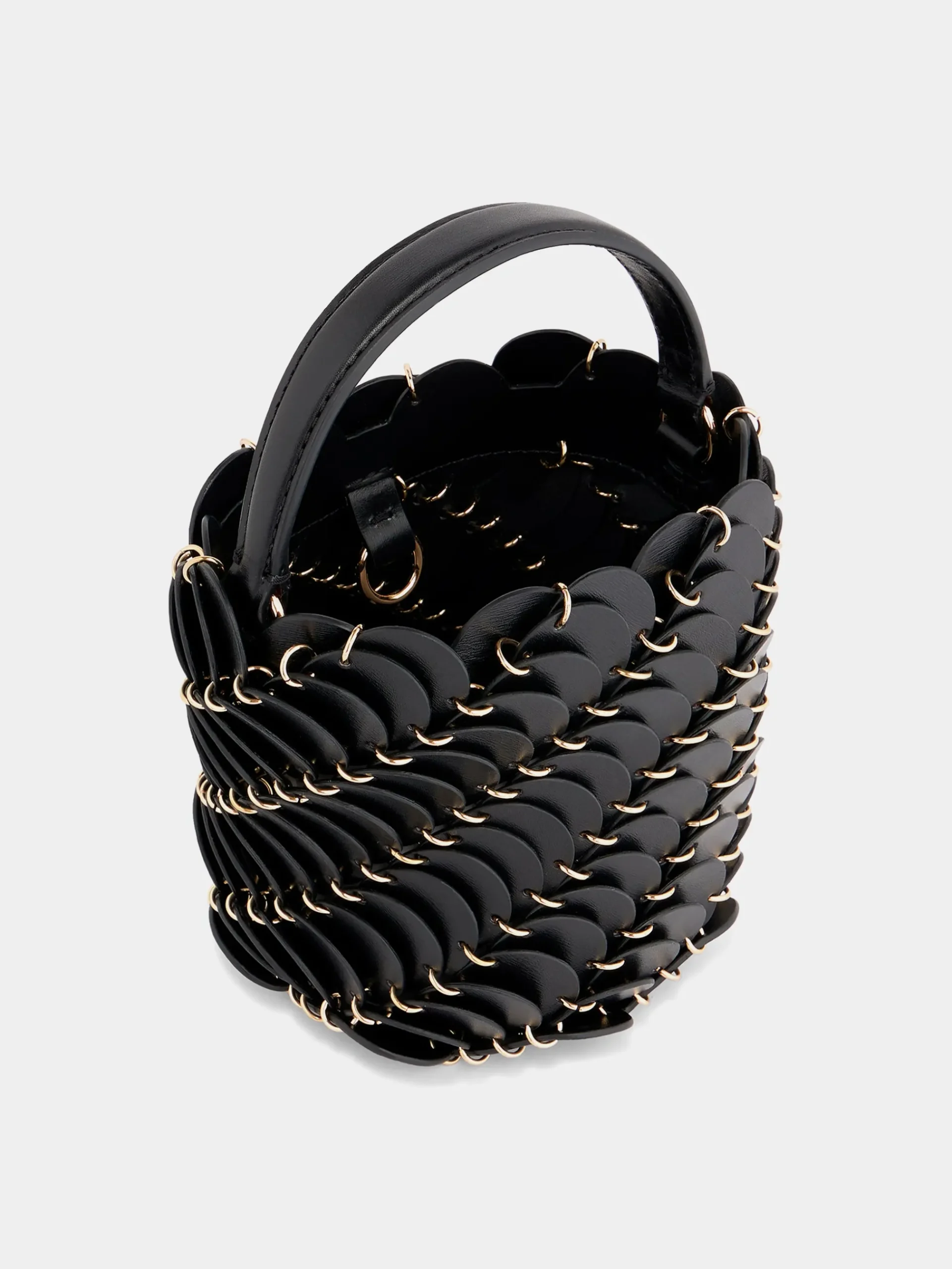 Small Black bucket Paco bag in leather | Rabanne New