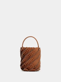 Small Cognac bucket Paco bag in leather | Rabanne Clearance