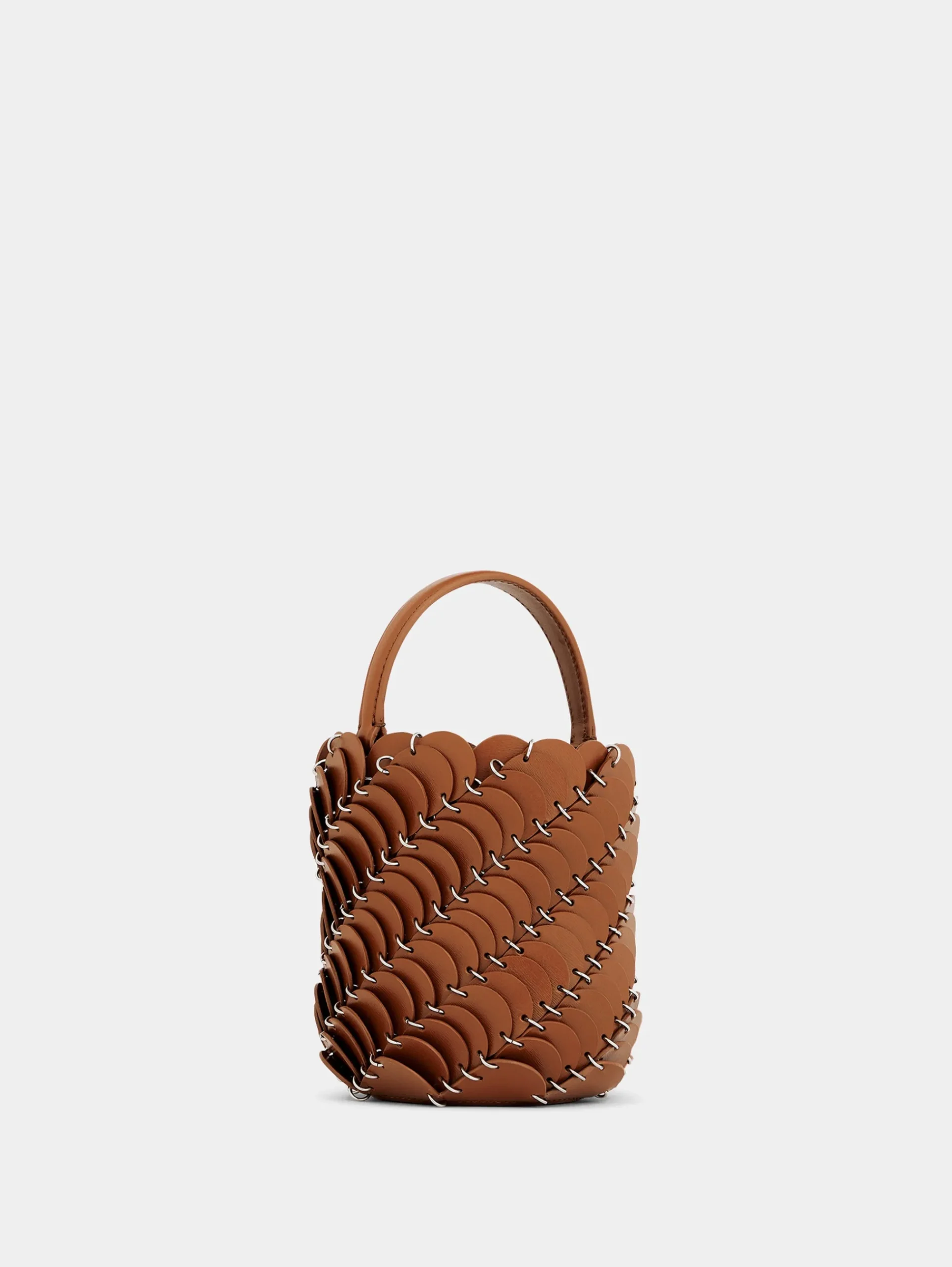 Small Cognac bucket Paco bag in leather | Rabanne Clearance