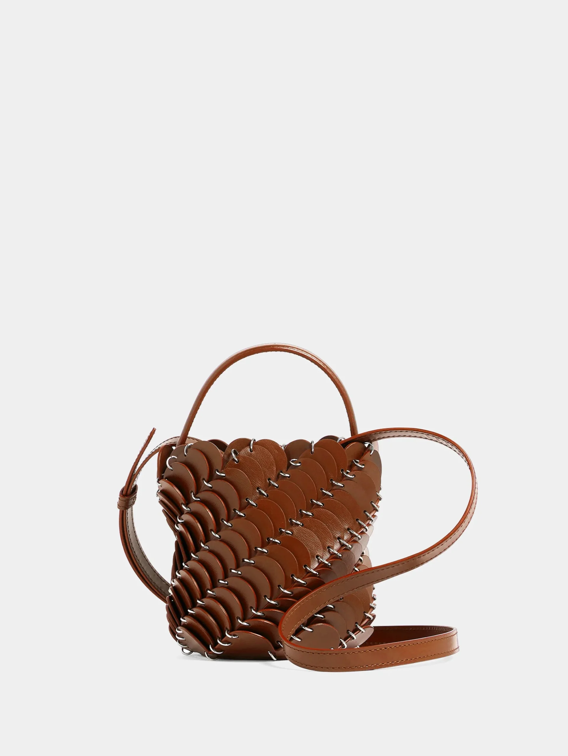 Small Cognac bucket Paco bag in leather | Rabanne Clearance