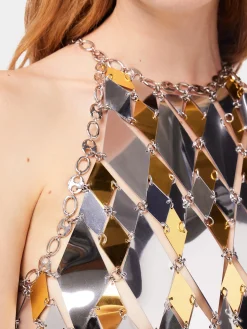 Sparkle discs rhombic crop top | Rabanne Clearance