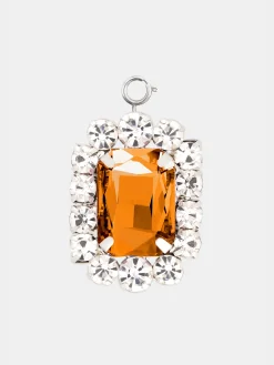 Squared charm with orange crystal | Rabanne Shop