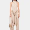 Tailored baggy sand colored pants in wool | Rabanne Flash Sale