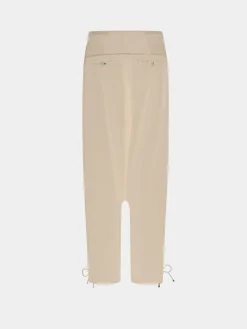 Tailored baggy sand colored pants in wool | Rabanne Flash Sale