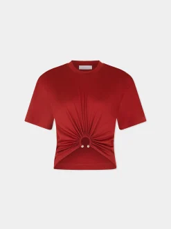 Terracotta T-Shirt with piercing signature | Rabanne Flash Sale