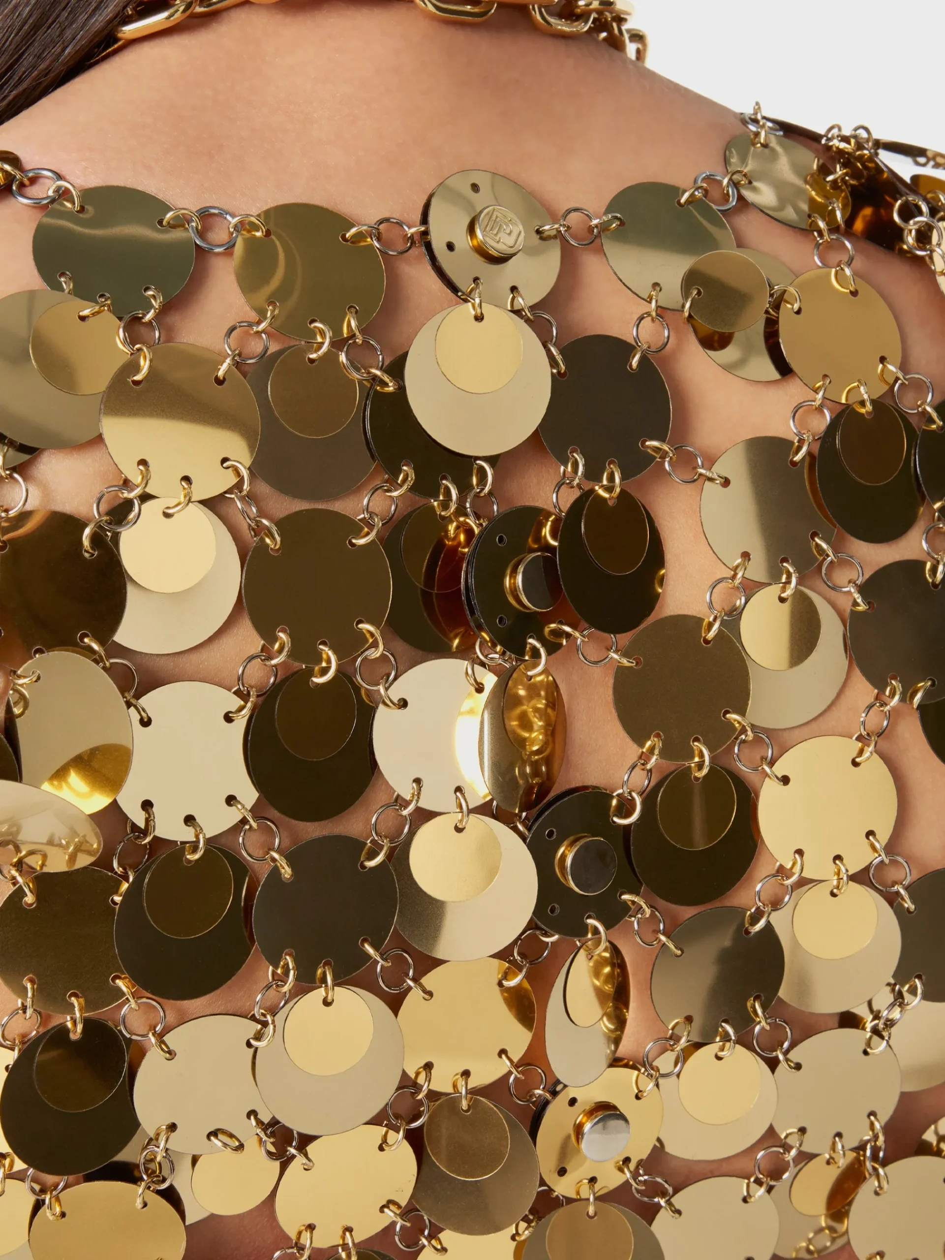 The gold sparkle discs top | Rabanne Store