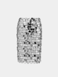 THE SILVER SPARKLE DISCS MIDI SKIRT | Rabanne Sale