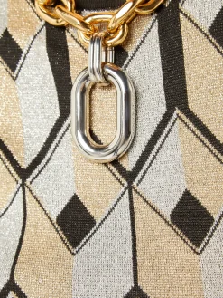 Two-Tone XL Link Necklace with pendant | Rabanne New