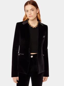 Velvet blazer with satin and crystal details | Rabanne Cheap