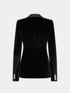 Velvet blazer with satin and crystal details | Rabanne Cheap