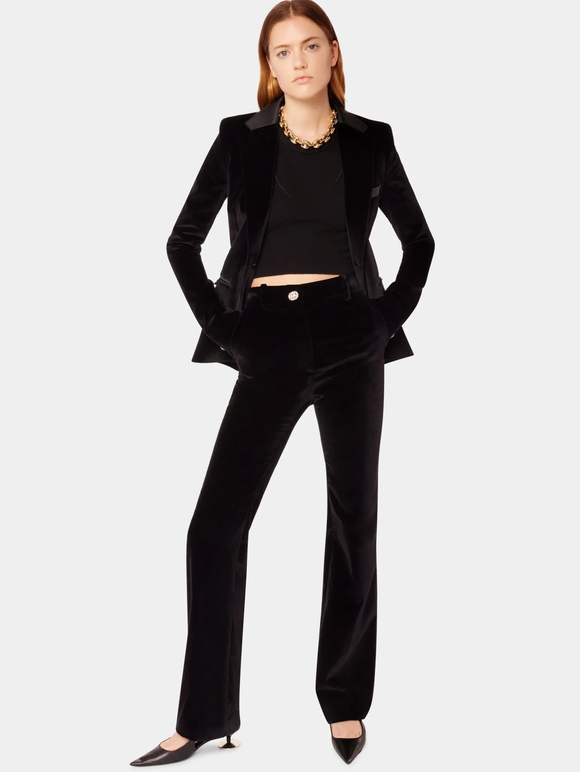 Velvet pants with crystal detail | Rabanne Cheap