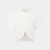 White T-shirt with piercing | Rabanne Fashion