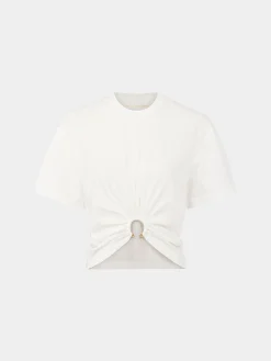 White T-shirt with piercing | Rabanne Fashion